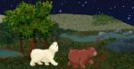A scene from Little Bear, Life Science Centre's planetarium show for little ones.