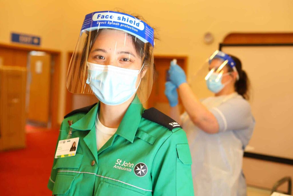 An NHS vaccination worker operating onsite at Centre for Life.