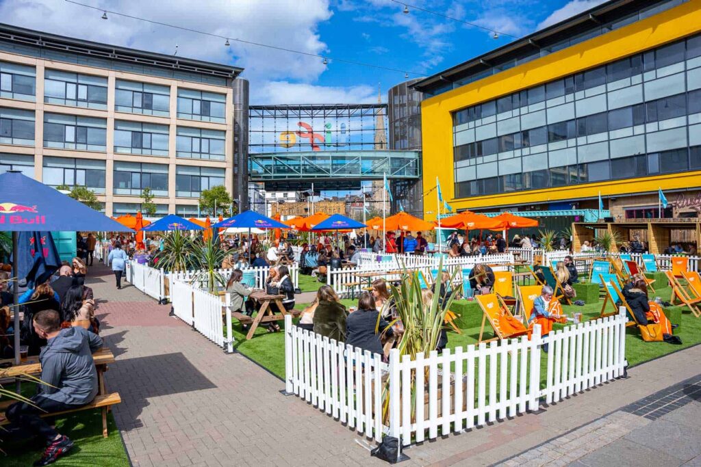 Central Park operates a busy outdoor venue in Newcastle's Times Square during the summer months, part of the International Centre for Life.