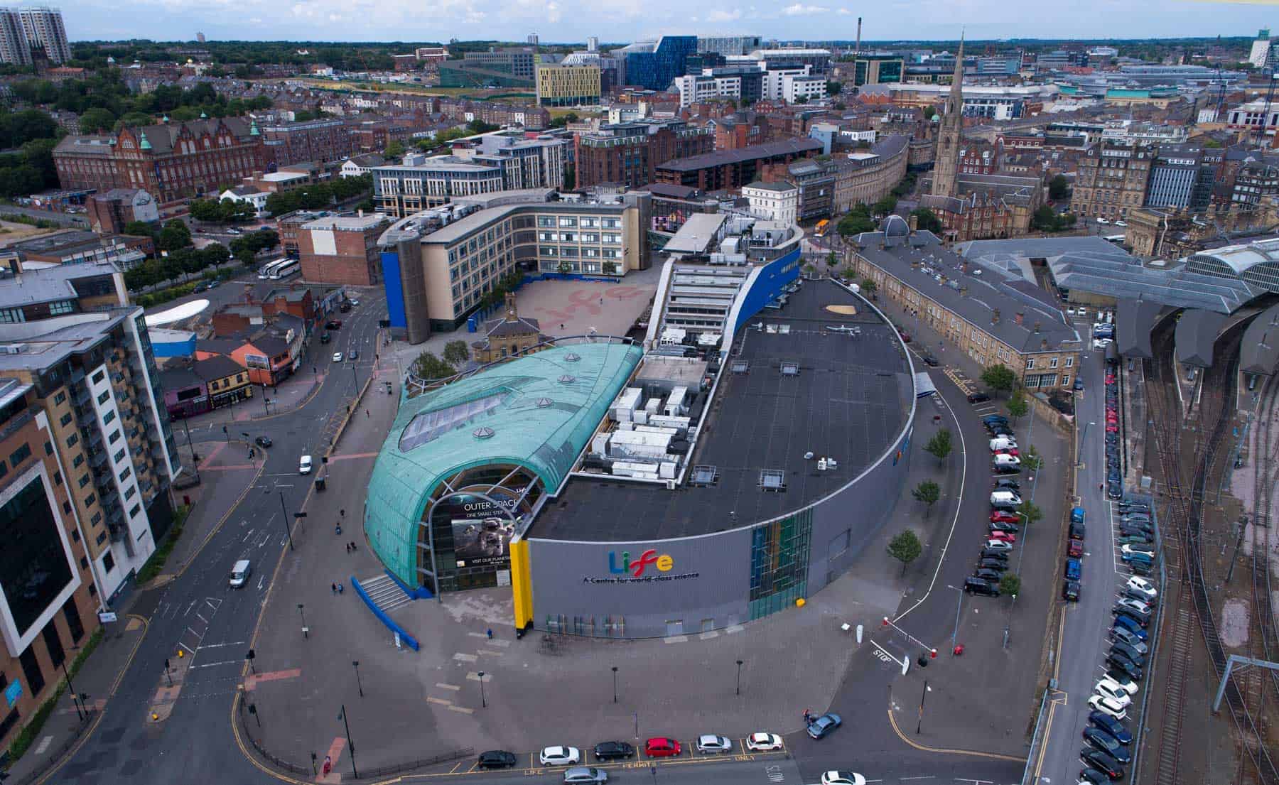 Overhead shot of the International Centre for Life, which has an entrepreneurial business model