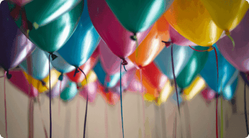 Birthday party balloons.