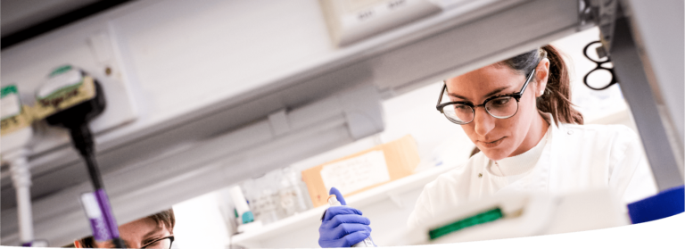 A Newcastle University research scientist working onsite at The International Centre for Life.