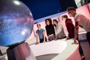Group visit to Life Science Centre's Sphere in Space Zone.