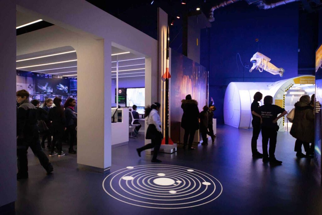 School group in Life Science Centre's Space Zone.