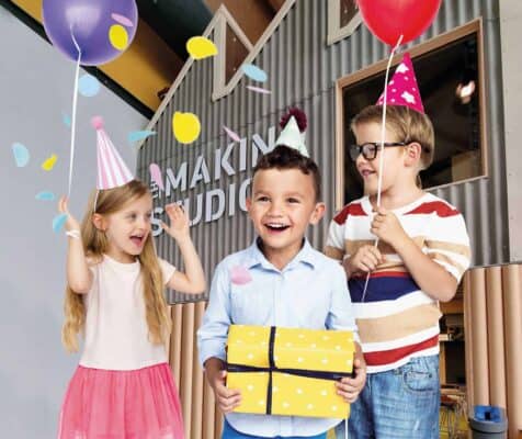 Young children celebrating a birthday party at Life Science Centre