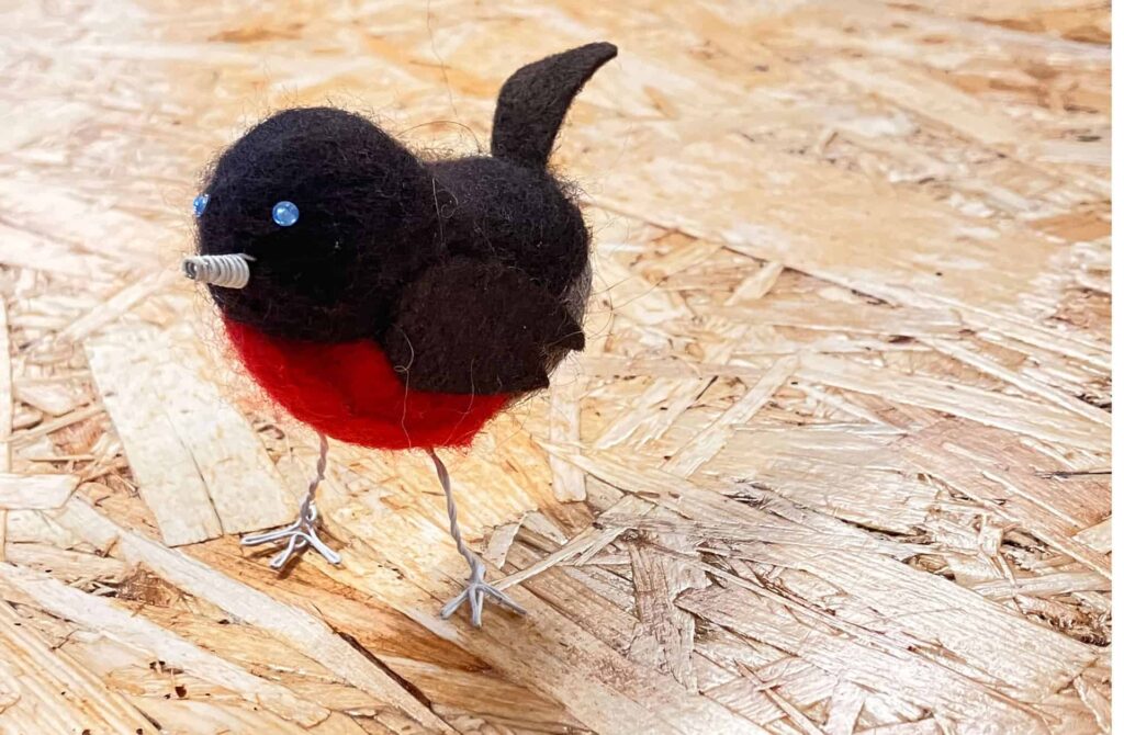 Festive felt bird