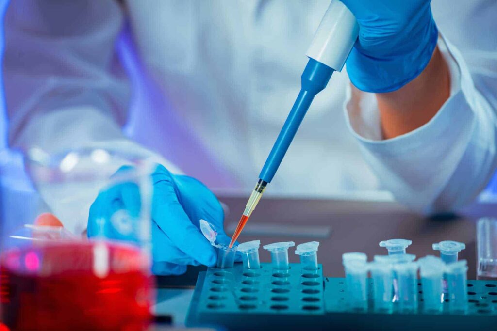 Student conducting a PCR test during a schools' workshop.