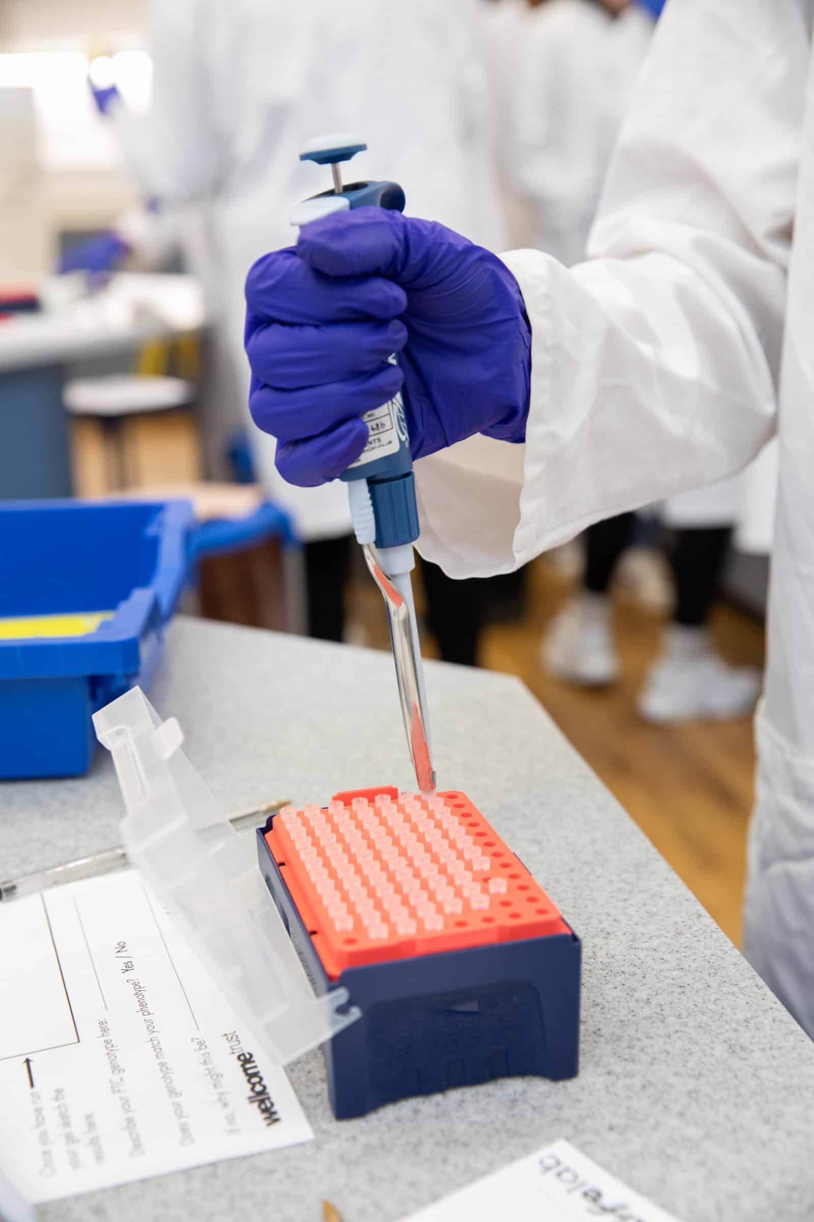 Student using PCR equipment during workshop at Life Science Centre in Newcastle.