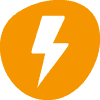 Lightning icon grey background.