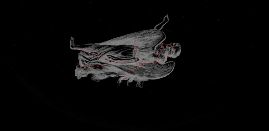 The virgo constellations in the night sky in Life's planetarium.