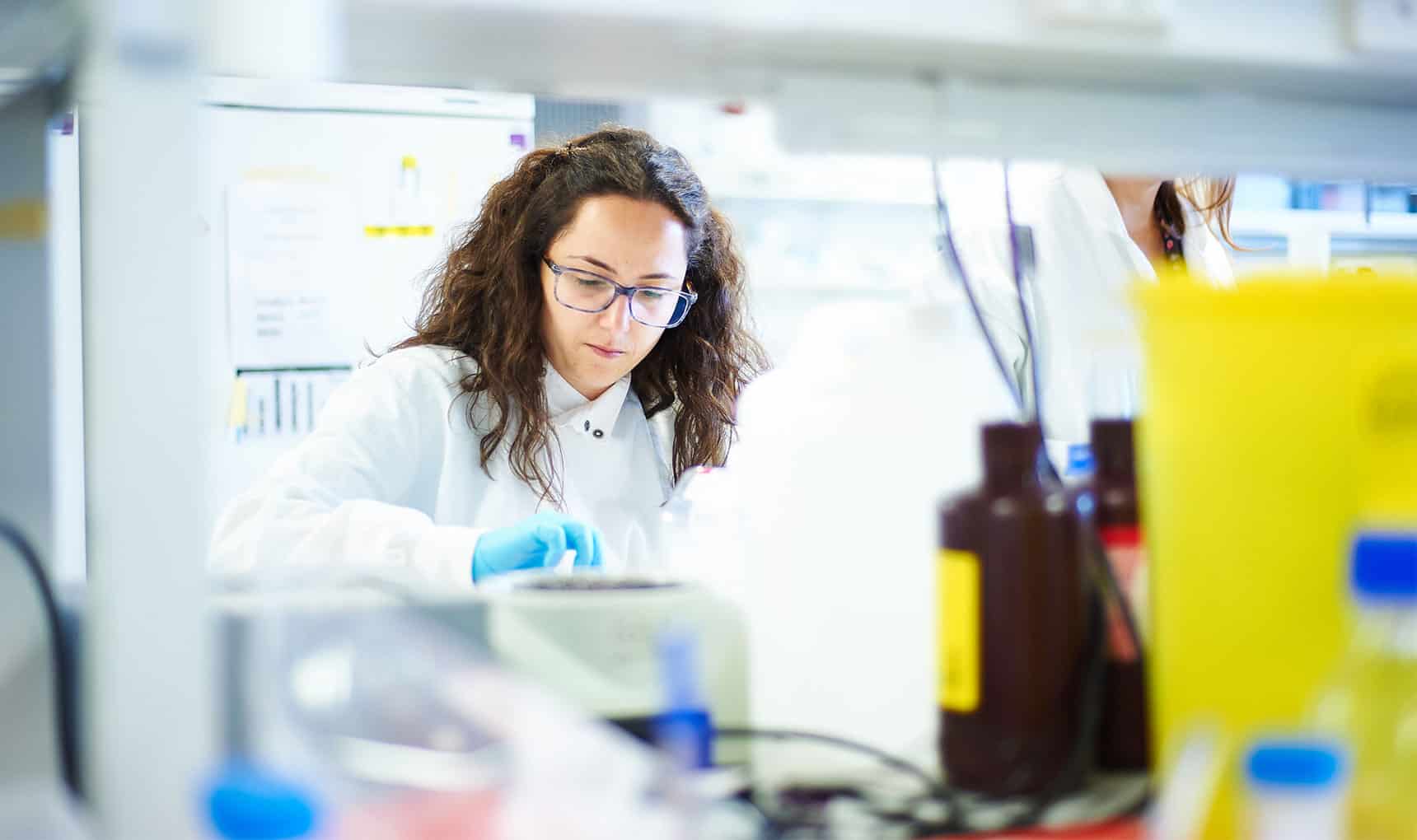 Scientist working on cutting-edge research in laboratory setting in Centre for Life.
