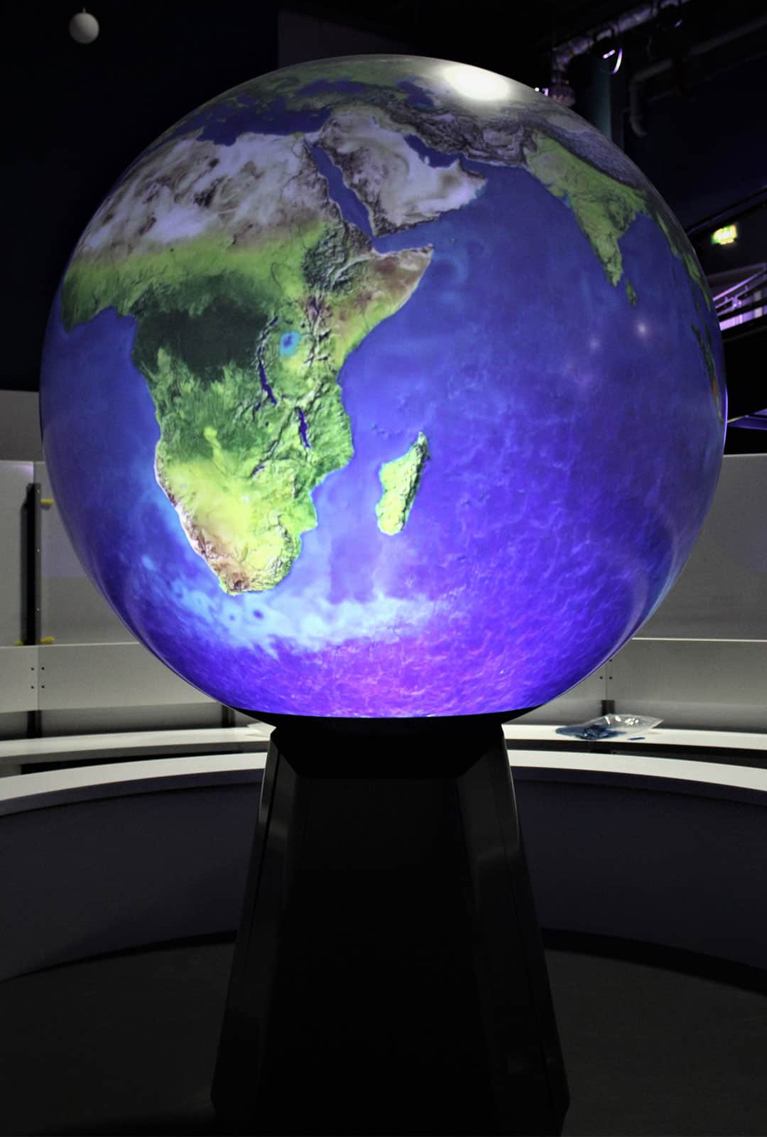 The Sphere is a large digital globe projecting shows in Life Science Centre's Space Zone.