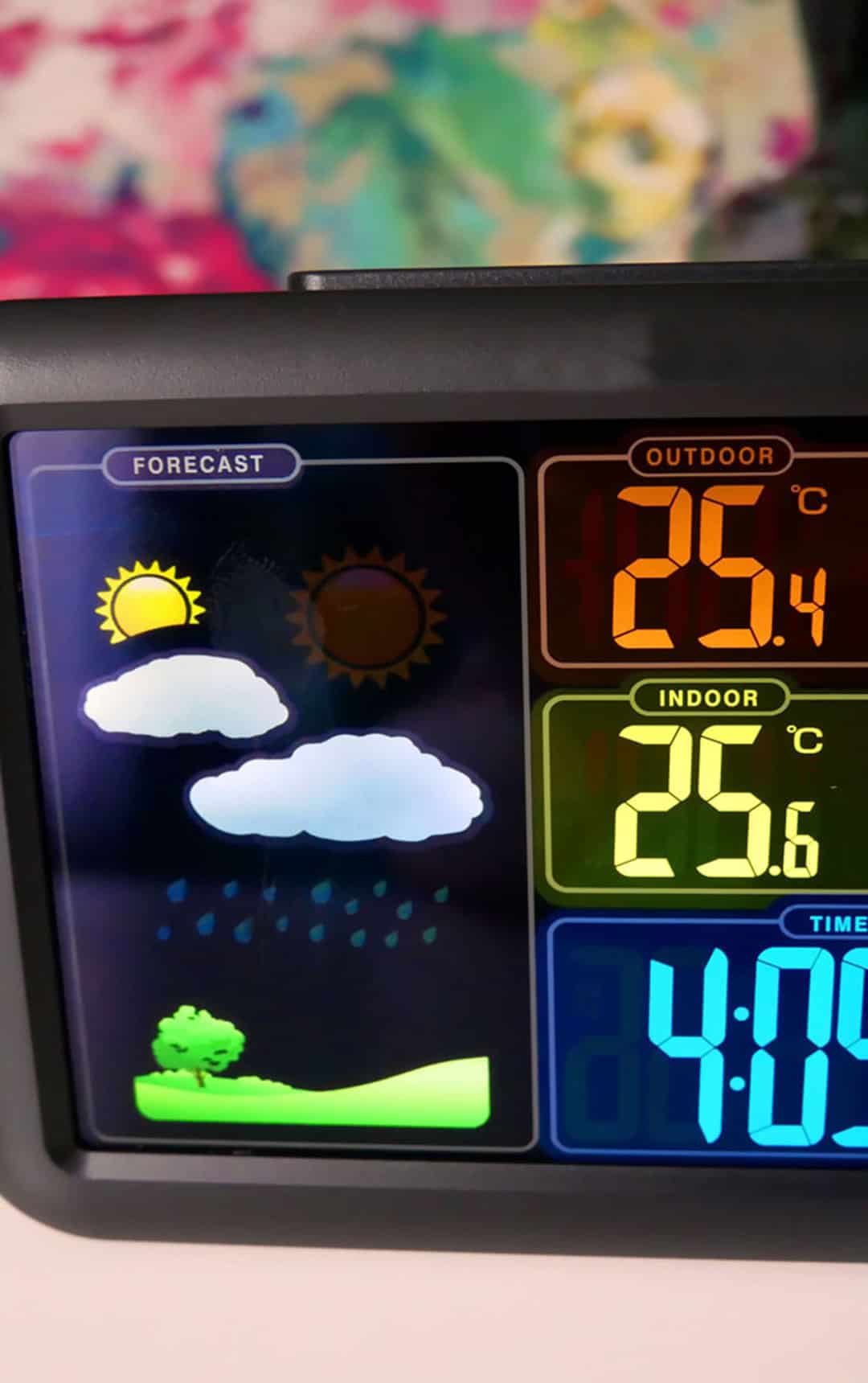 Home weather station in the interior. stock photo