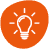 Lighbulb icon orange.