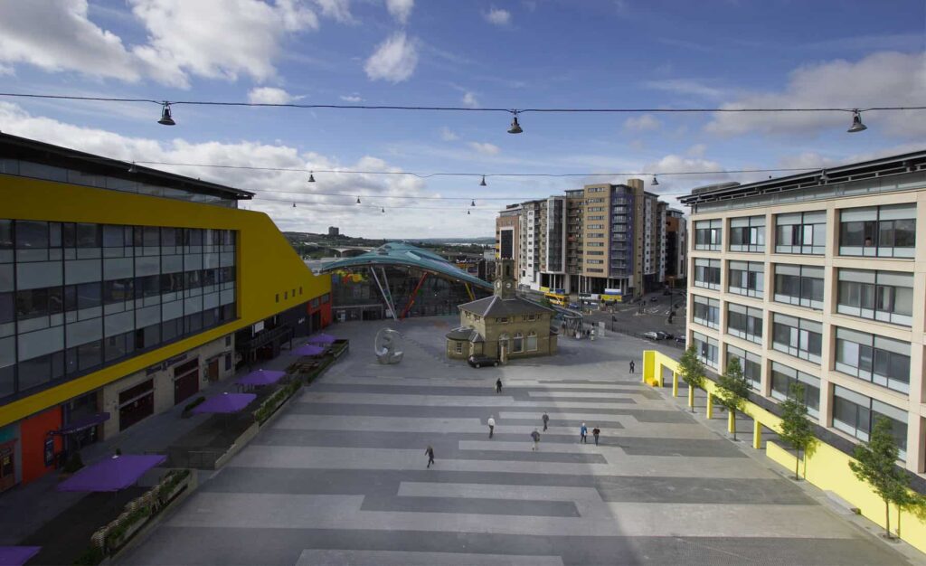 External Shot Of Times Square, A City Centre Outside Space Available To Let In Newcastle.