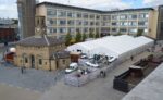 Large white tent erected in Times Square - a large space for let in Newcastle city centre