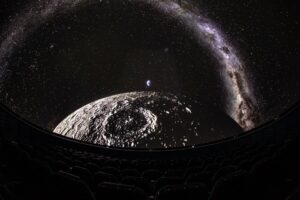 Fisheye still from The Dark Side of the Moon Planetarium Show.