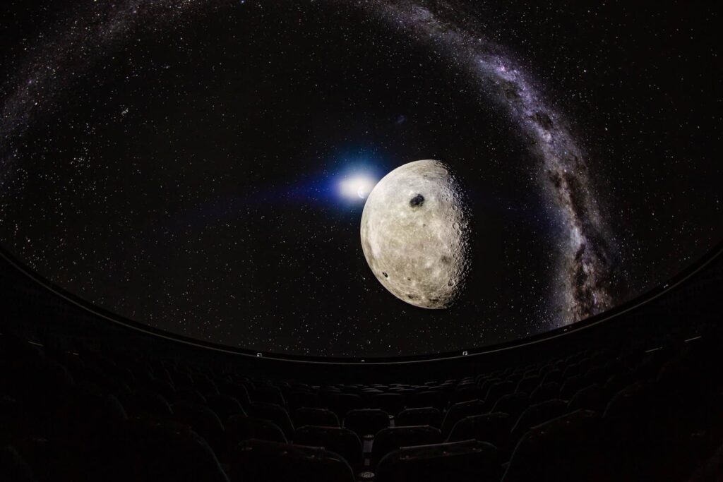 Fisheye still from The Dark Side of the Moon Planetarium Show.
