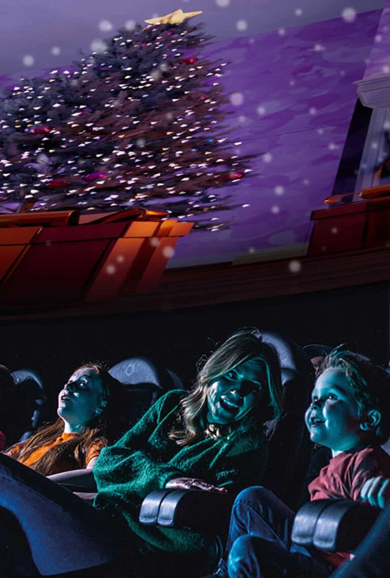 Family enjoying a festive planetarium show in Life Science Centre.