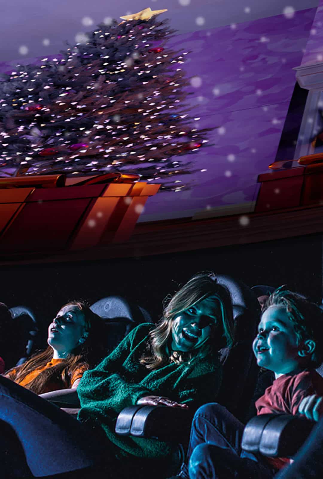 Family enjoying a festive planetarium show in Life Science Centre.