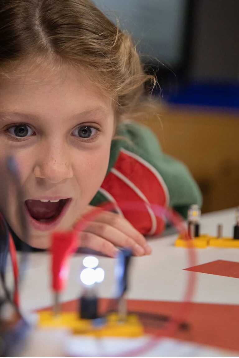 Little girl excited during British Science Week