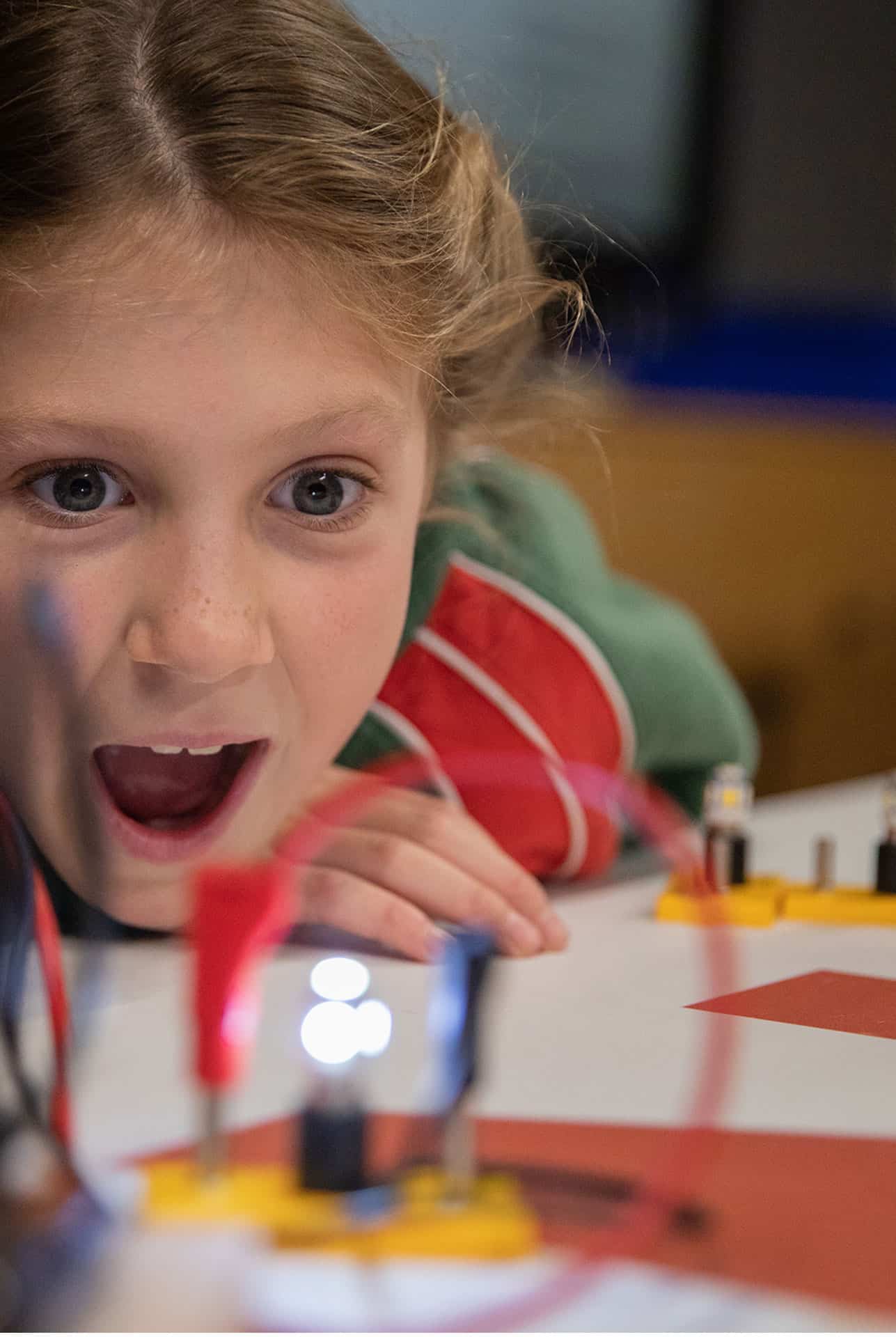 Little girl excited during British Science Week