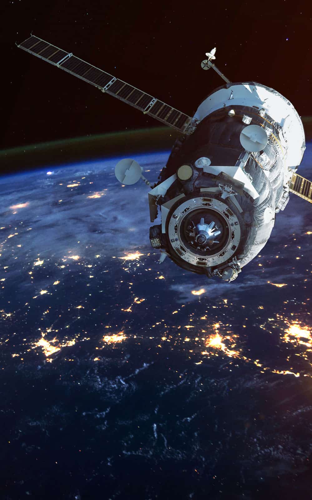 Spacecraft Launch Into Space. Elements of this image furnished by NASA.