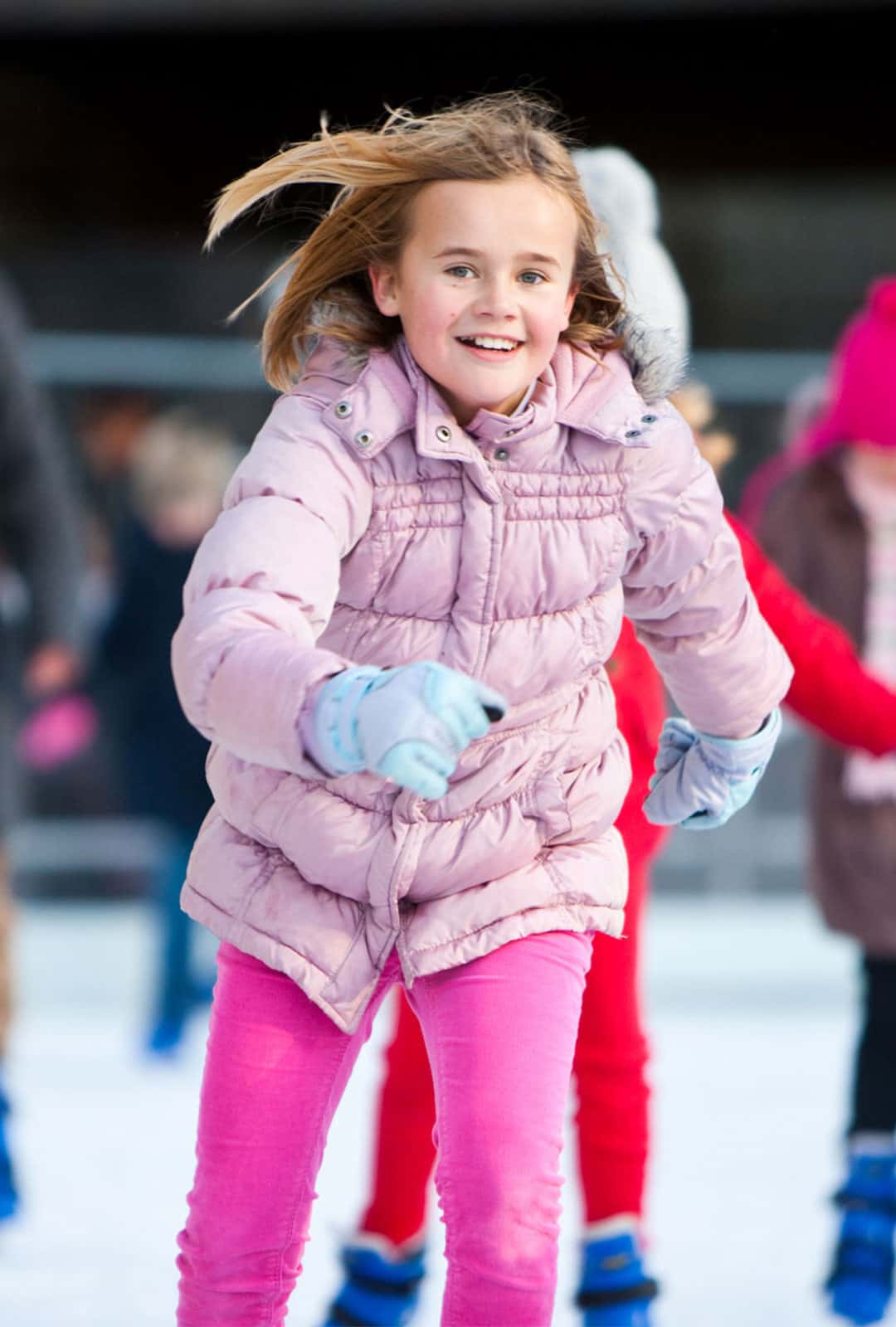 School child on Life Science Centre's ice rink.