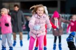 School student on the ice rink.