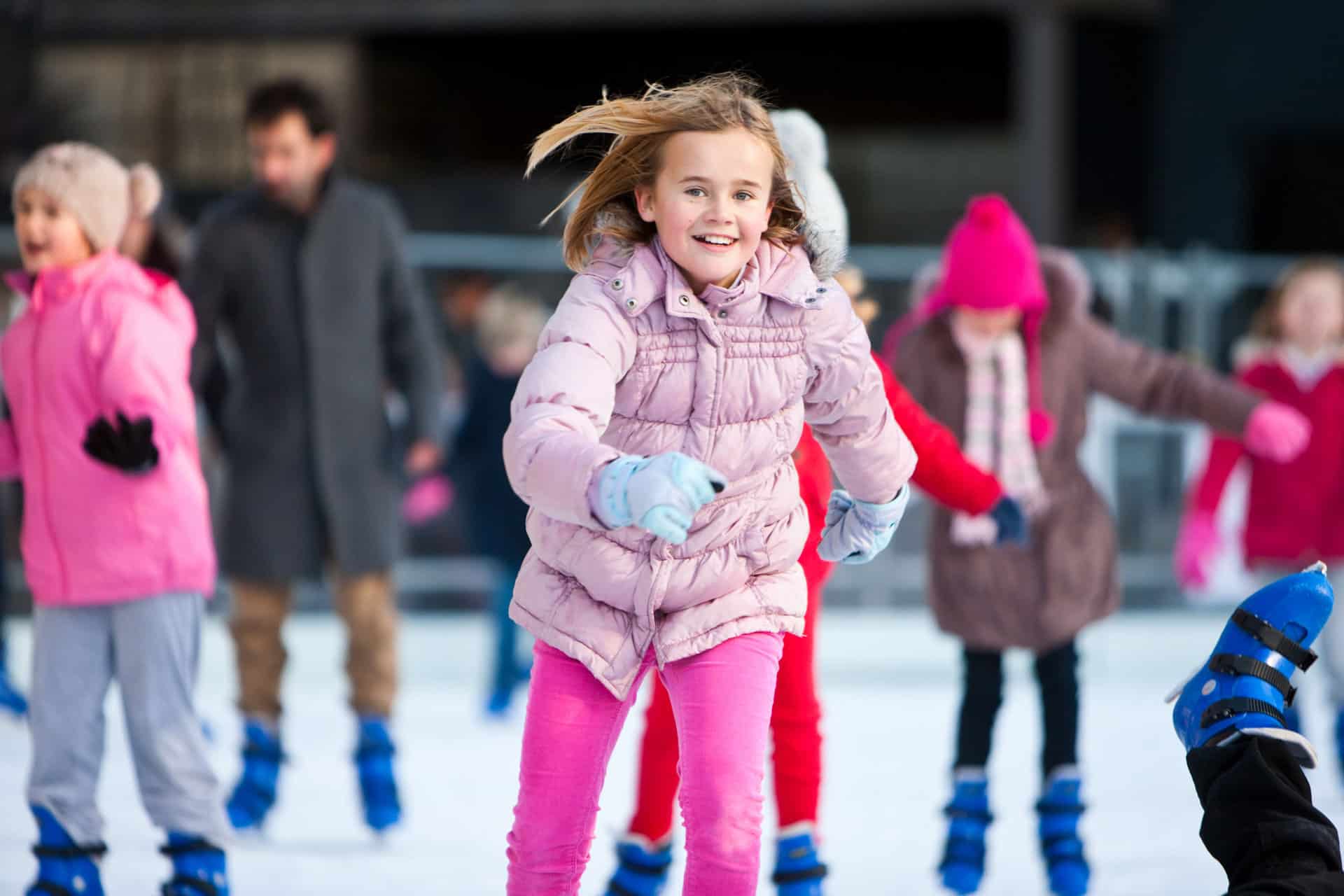 School student on the ice rink.