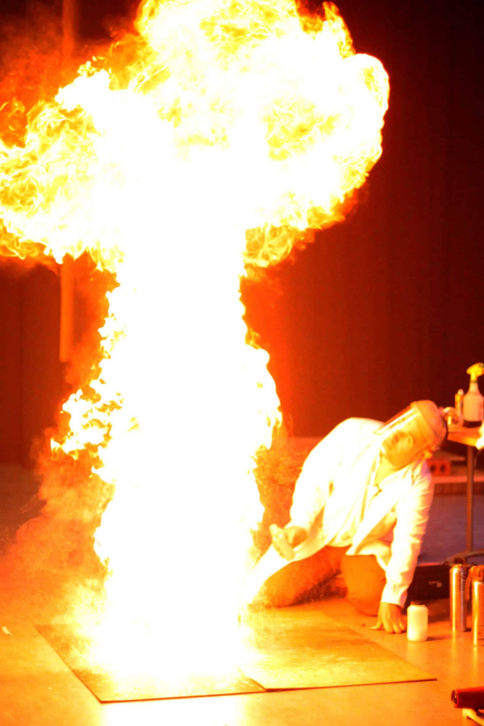 Fireball explosion during rocket show - coming to Life for February half term.