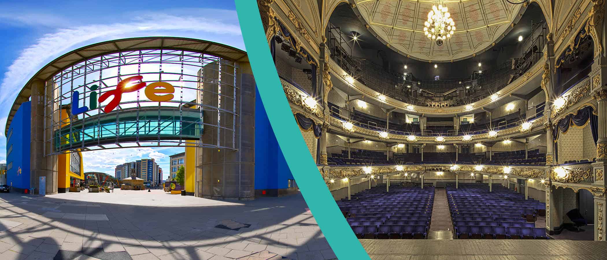 Life Science Centre and Tyne Theatre.