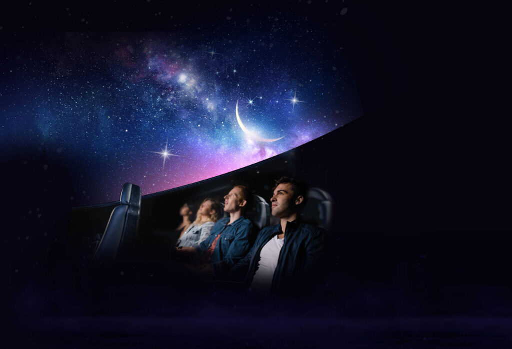 Adults at live skies planetarium event.