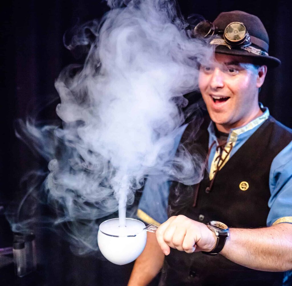 The Highland Joker In Giant Bubble During Exciting Science Show.