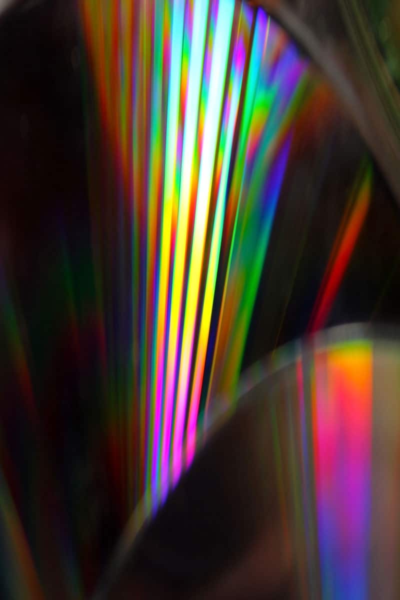 Life Science Centre DIY rainbow made from CDs and torches