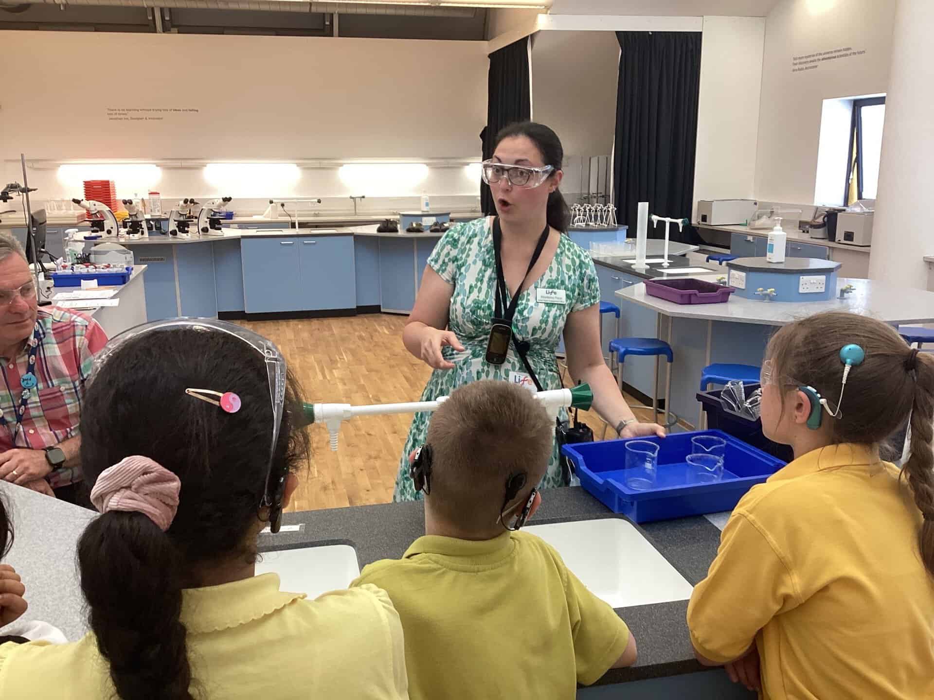 Group of young children at Deaf Science Club at Newcastle's Life.