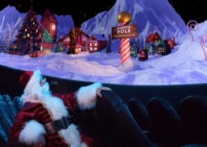 Santa sat looking up in Life Science Centre's Planetarium