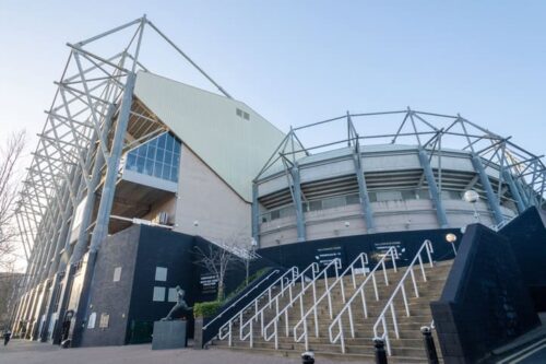Wide Angle Of Newcastle United Football Club St. James' Park Soccer Stadium, Newcastle Upon Tyne, UK