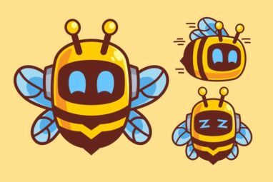 Robotic bee cartoon