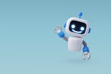 Cute robot waving