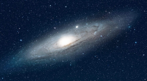 Andromeda Spiral Galaxy On A Starry Night