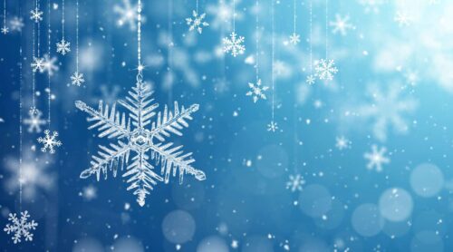 Snowflakes on blue background