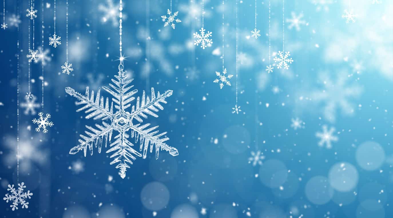 Snowflakes on blue background