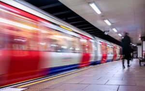 Moving Train, Motion Blurred, London Underground Immagine
