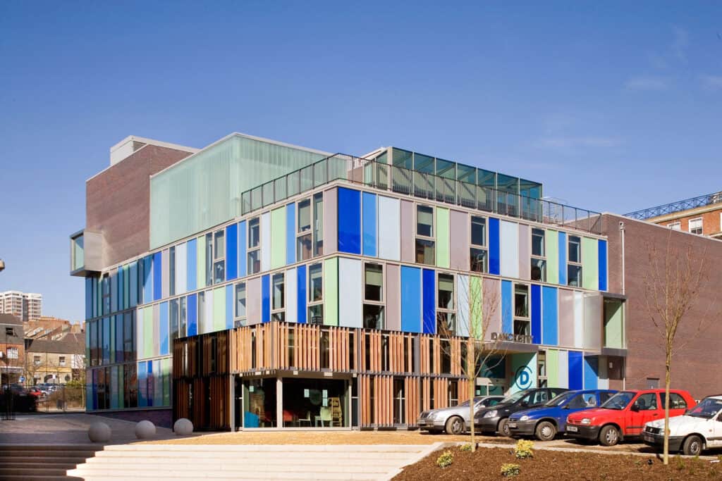 The front exterior of Dance City in Newcastle Upon Tyne