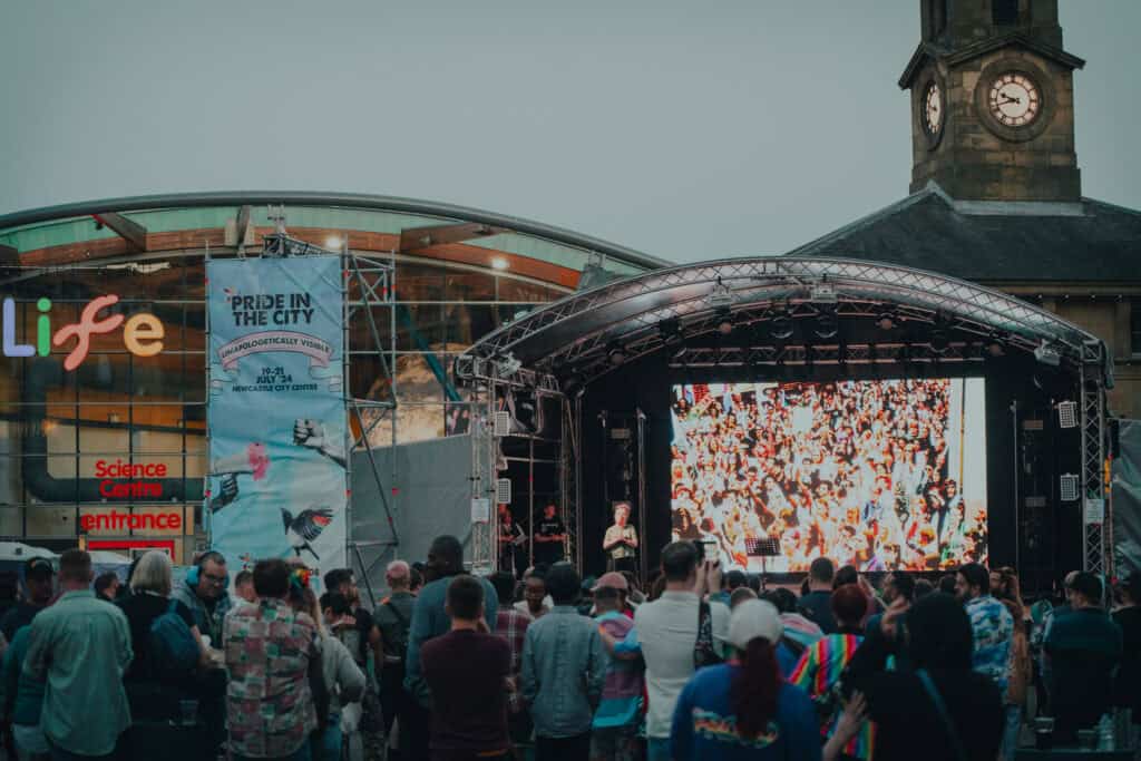 Main stage at Pride in the City in Newcastle.