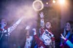 Children playing with smoke rings during a Santa Experience session at Newcastle's Life Science Centre.