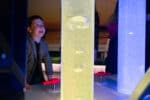 Young boy looking a tubes filled with colourful liquid in Life Science Centre's Lightbox
