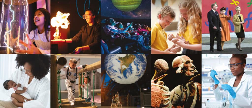 Collage representing different area of Centre for Life to celebrate the 25th Birthday.