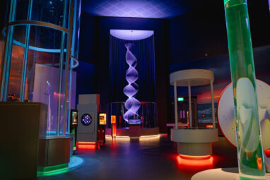 A room with a lot of different colored lights